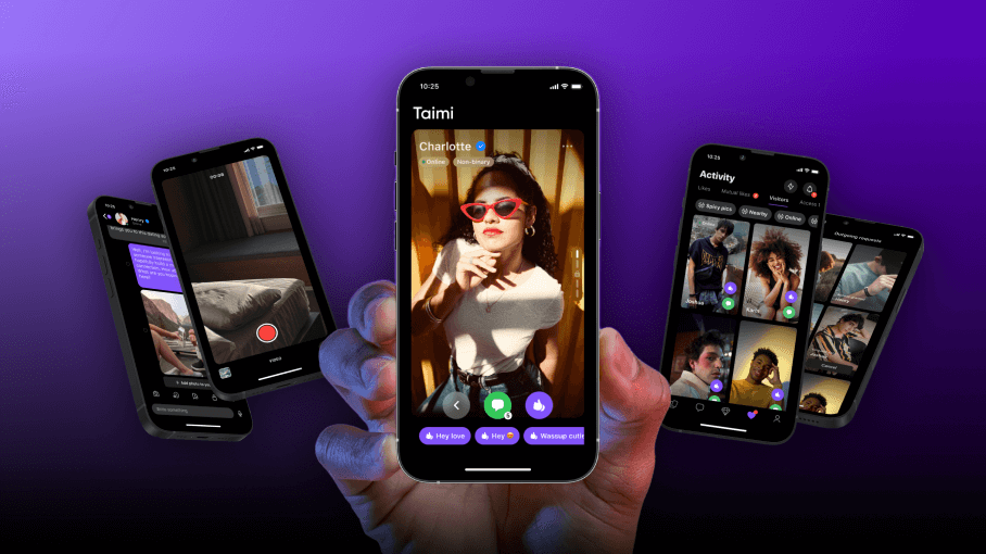 Taimiās sleek, modern, and all about queer dating and community. Think dating app meets social media.